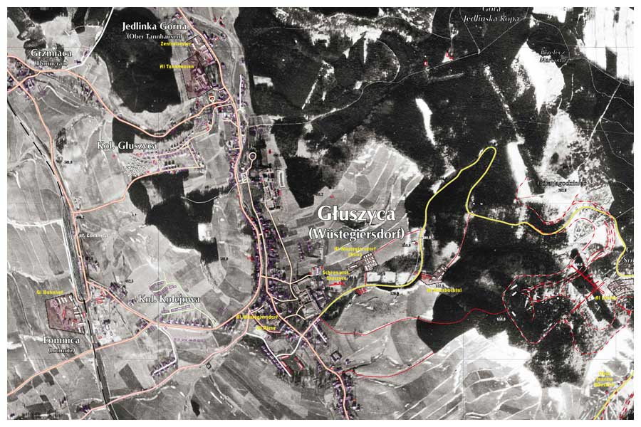 Góry Sowie fotomapa Podziemne kompleksy RIESE